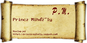 Princz Mihály névjegykártya