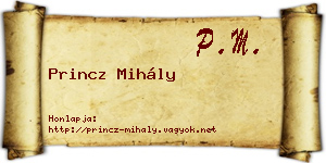 Princz Mihály névjegykártya